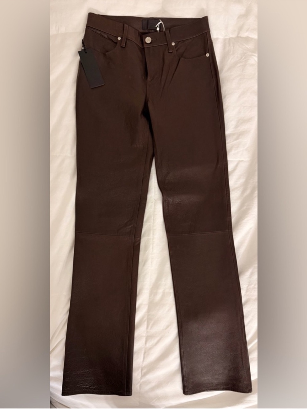 RtA Dark Brown Bootcut Leather Pants